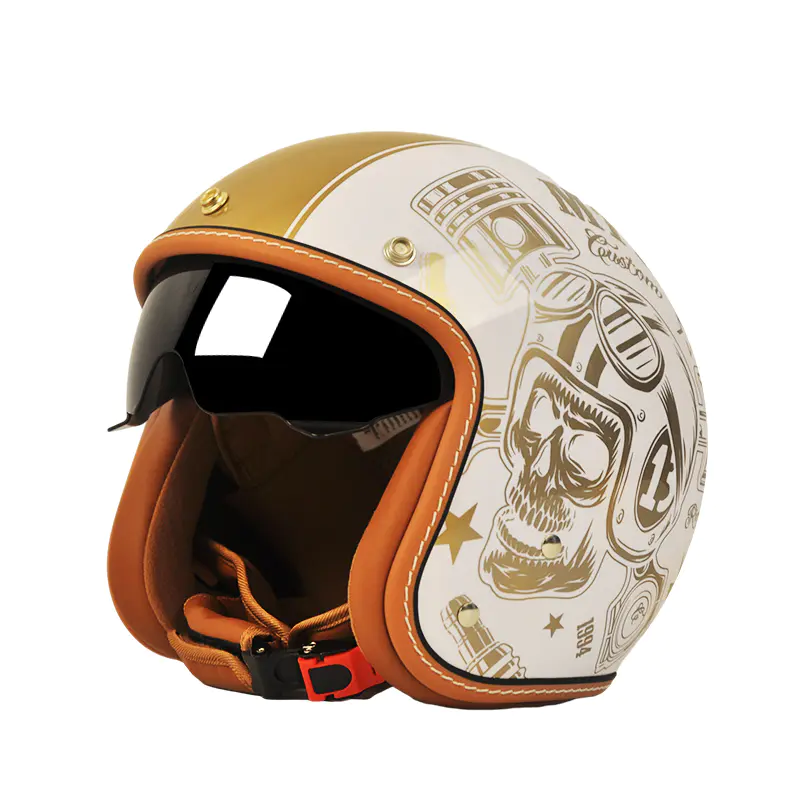 MT901 DOT Certified Retro Open Face Motosikal Topi keledar Motocross Topi keledar