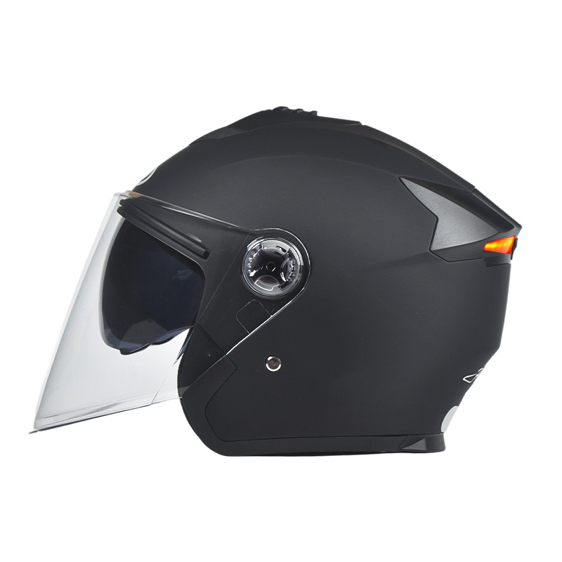 666 Lampu Belakang Keselamatan LED Muka Terbuka Motosikal Topi Keledar Visor Berganda