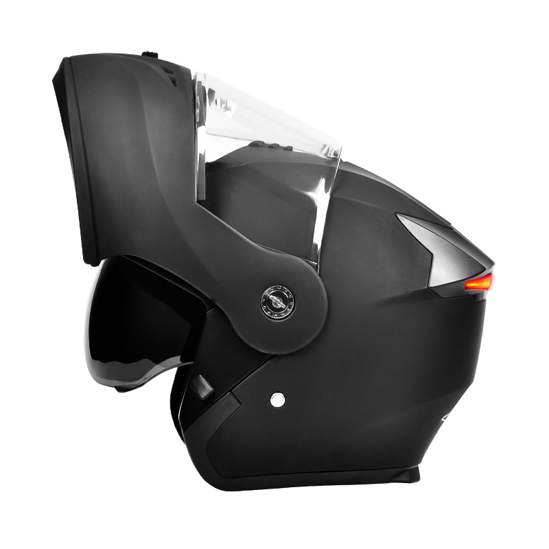 107 Lampu Belakang Keselamatan LED Motosikal Topi Keledar Visor Berganda Topi Belah Ke Atas