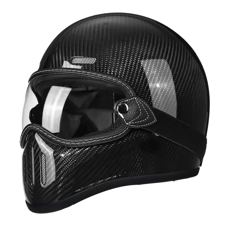 MT801 Carbon Fiber Motosikal Muka Penuh Topi Keledar Motocross