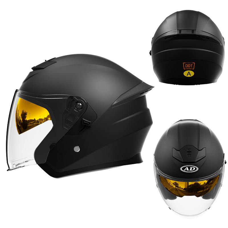 601 DOT Certified Double Visors Open Face Motosikal Topi Keledar Motocross ABS