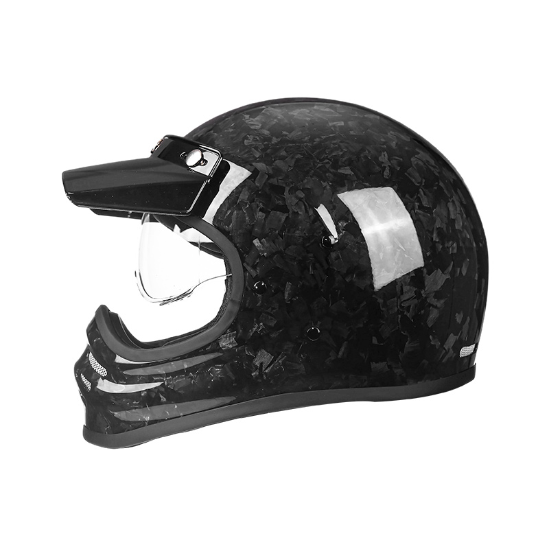 881 Gentian Karbon Ringan Muka Penuh Motosikal Topi Keledar Motocross