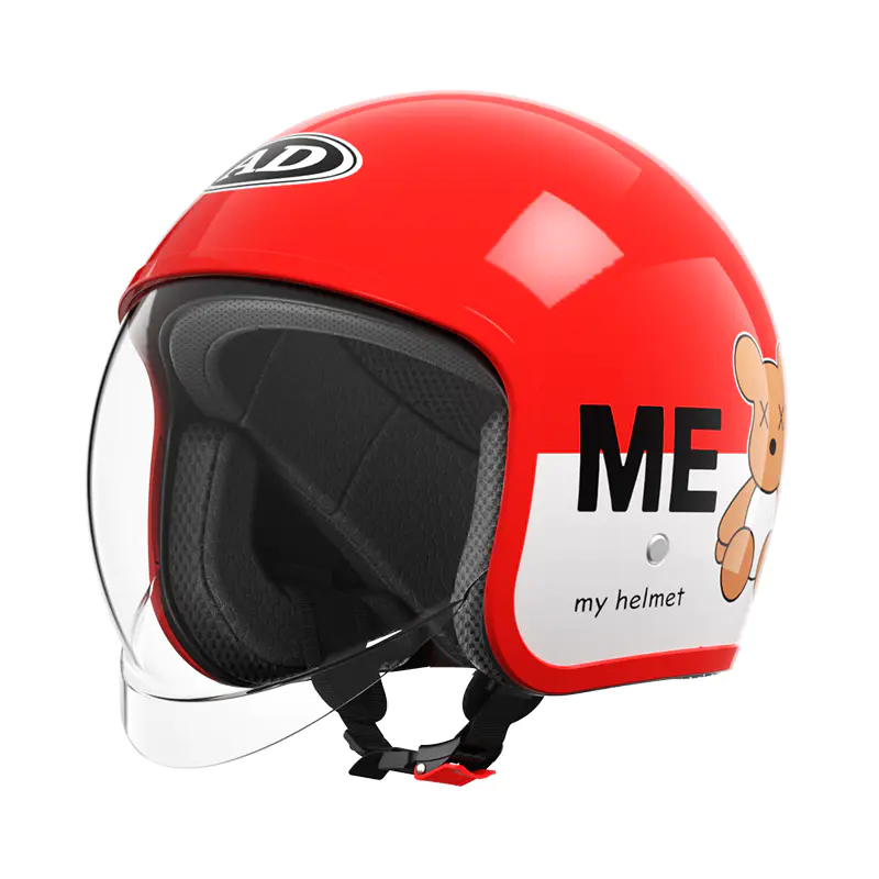 FG06 Kanak-kanak Retro Muka Terbuka Motosikal Topi Keledar ABS Mountain Off Road